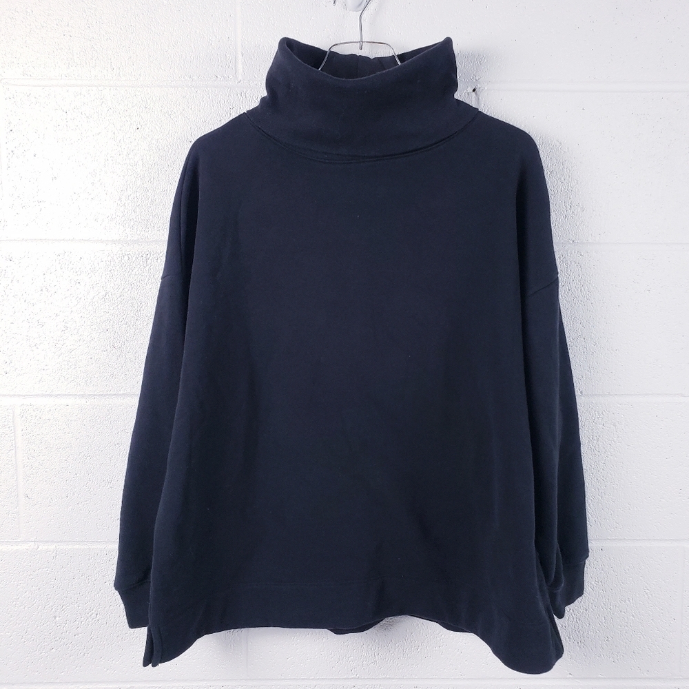 Gap Sweats Cowl Neck Oversized Sweatshirt Black Fleece‎ Lined Size Medium